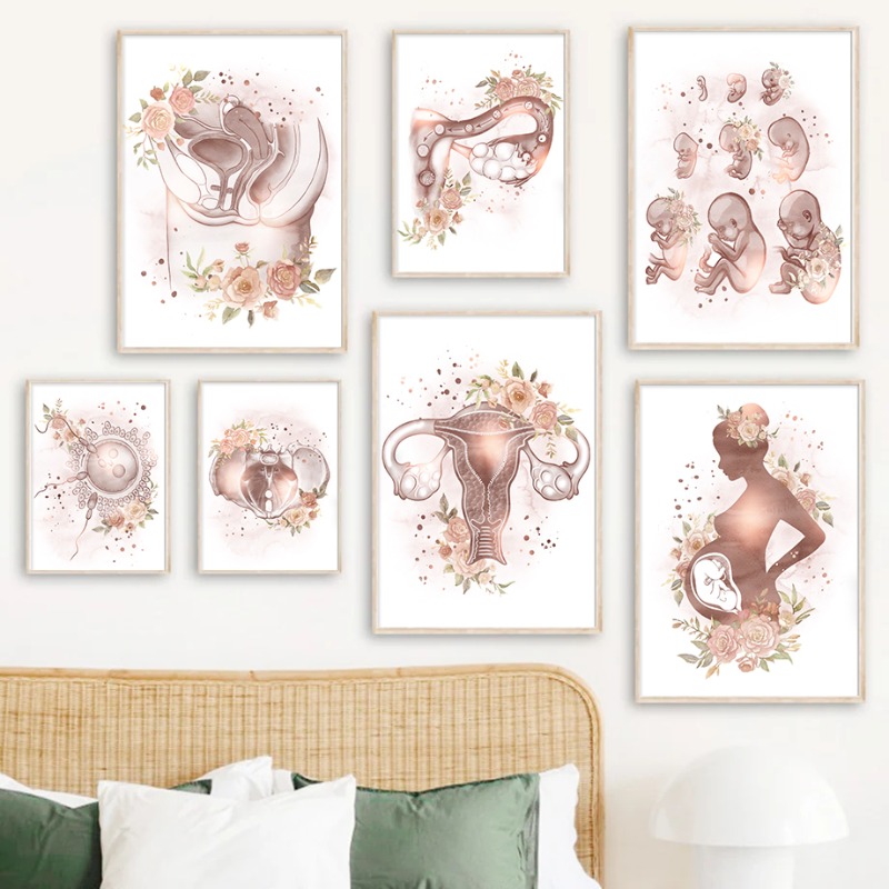 Resin Art Pregnancy - Ginecologia, Anatomia Femminile, Fertilità, Gravidanza, Poster,