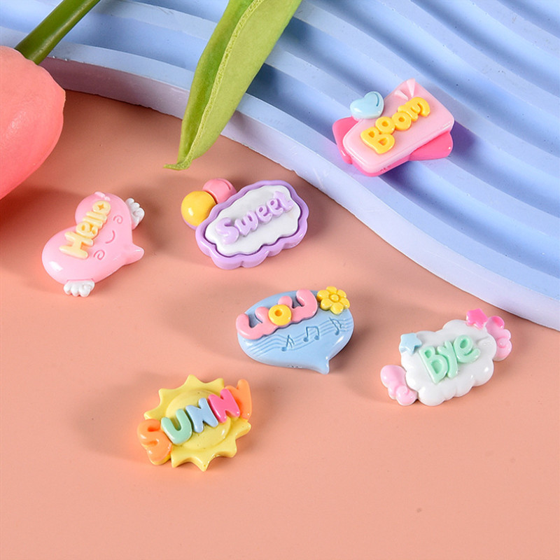 Resin Art Letter Keychain - 10/20/30 Pezzi Simpatici Patch in Resina