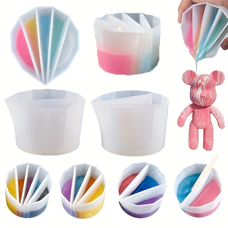 Resin Art Pouring - 1 tazza in silicone con divisori,