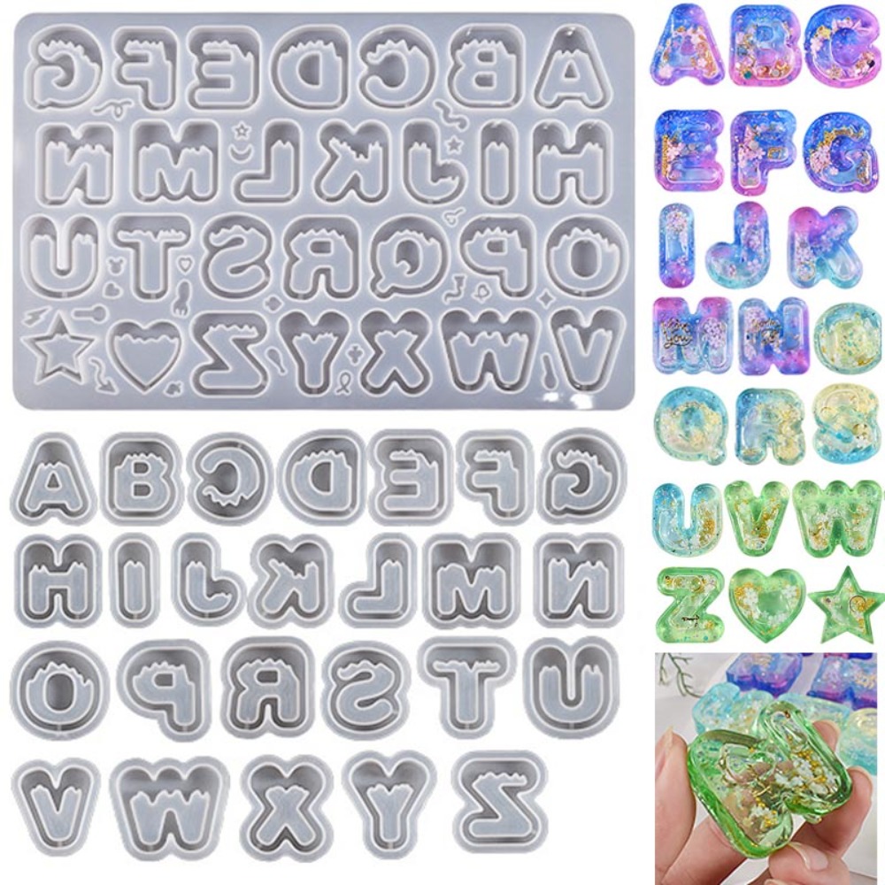 Resin Art Letter Keychain - Stampo in silicone per lettere a