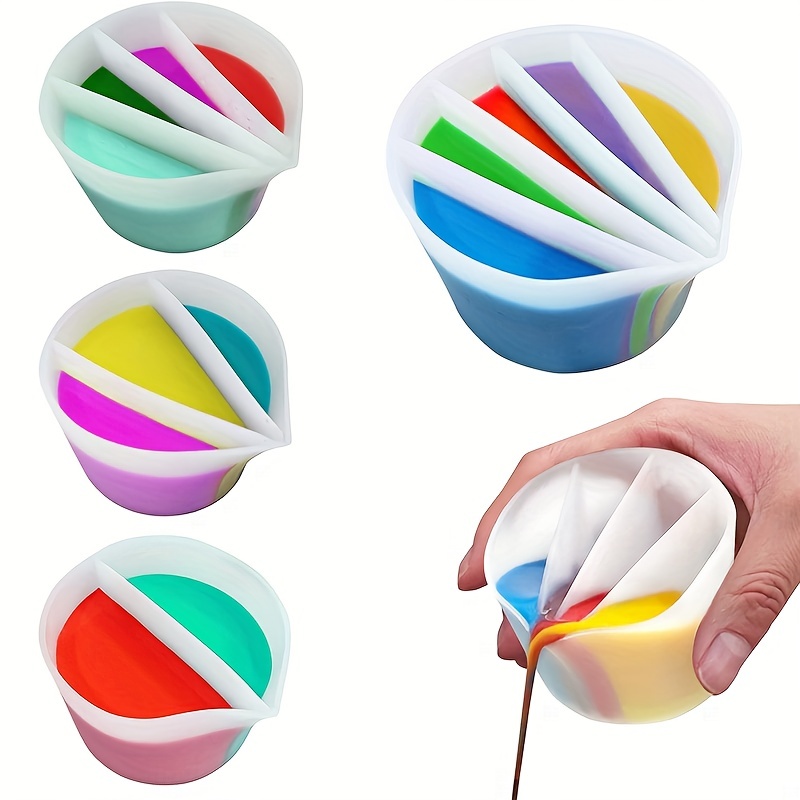 Resin Art Pouring - Set di 4 Tazze Riutilizzabili con