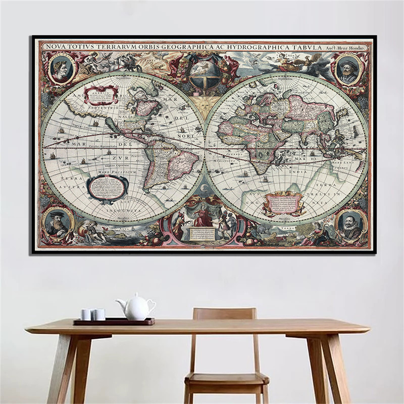 Mappa del Mondo Retrò, Mappa N - Resin Art On Canvas recensione e prezzo